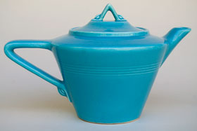 Vintage Harlequin Pottery For Sale: Turquoise Teapot 40s 50s Pottery Vintage Harlequin Pottery For Sale: Turquoise Teapot 40s 50s Pottery