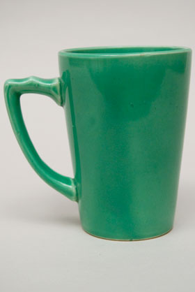 Rare Riviera Pottery Handled Mug Tumber in Original Green For Sale Rare Riviera Pottery Handled Mug Tumber in Original Green For Sale