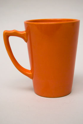 Rare Riviera Pottery Handled Mug Tumber in Original Red For Sale Rare Riviera Pottery Handled Mug Tumber in Original Red For Sale