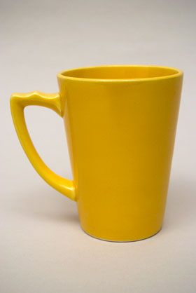 Rare Riviera Pottery Handled Mug Tumber in Original Yellow For Sale Rare Riviera Pottery Handled Mug Tumber in Original Yellow For Sale