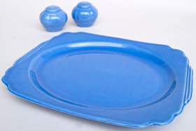 Original Mauve Blue RIviera Pottery Oval Well Platter with Tab Handles
Original Mauve Blue RIviera Pottery Oval Well Platter with Tab Handles