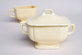 Riviera Pottery for Sale: Original Ivory Sugar and Creamer Set from vintagefiestaware.com
Riviera Pottery for Sale: Original Ivory Sugar and Creamer Set from vintagefiestaware.com