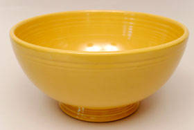 Yellow Vintage Fiestaware Large Footed Salad Bowl For Sale Yellow Vintage Fiestaware Large Footed Salad Bowl For Sale