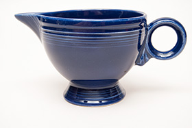 Vintage Fiesta Ring Handled Creamer in Original Cobalt Glaze