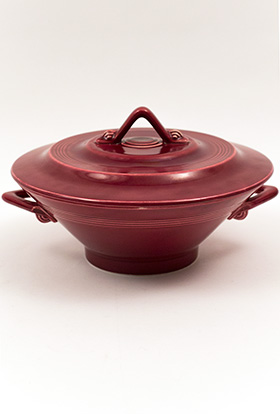 Harlequin Pottery Maroon Covered Casserole