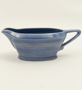 Vintage 50s Rose Harlequin Pottery Sauce Boat