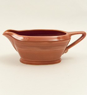 Vintage 50s Rose Harlequin Pottery Sauce Boat