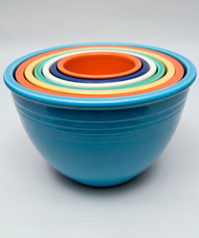 Vintage Fiesta Nesting Bowl Number Four in Turquoise For Sale Vintage Fiesta Nesting Bowl Number Four in Turquoise For Sale