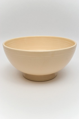 Ivory Vintage Fiestaware Large Footed Salad Bowl For Sale Ivory Vintage Fiestaware Large Footed Salad Bowl For Sale