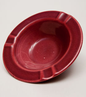Harlequin Pottery Regular Ashtray in Maroon: Hard to Find Go-Along Fiestaware Pottery For Sale Harlequin Pottery Regular Ashtray in Maroon
