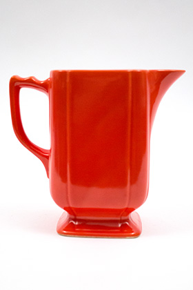 Riviera Pottery Large Batter Pitcher in Rare Red Glaze Riviera Pottery Large Batter Pitcher in Rare Red Glaze