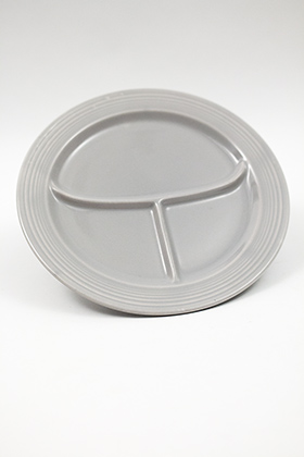 Vintage Fiesta Ten Inch Divided Plate in Original 50s Gray Glaze Vintage Fiesta Ten Inch Divided Plate in Original 50s Gray Glaze