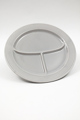  Vintage Fiesta Ten Inch Divided Plate in Original 50s Gray: Genuine, Old, Antique, For Sale, Gift
      