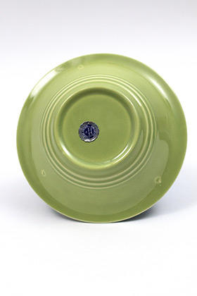 Vintage Harlequin Pottery 50s Chartreuse Fruit Bowl For Sale