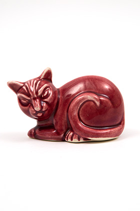 Harlequin Animal Novelty Maroon Cat Homer Laughlin Pottery for Woolworths