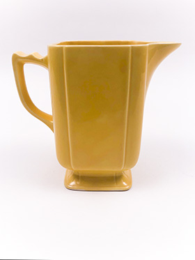 Riviera Pottery Large Batter Pitcher in Original Harlequin Yellow Glaze Vintage Homer Laughlin Riviera Pottery Large Batter Pitcher in Harlequin Yellow Glaze