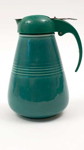 Vintage Harlequin Pottery Syrup in Mauve Blue Glaze: Homer Laughlin 30s 40s Pottery