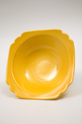 Vintage Riviera Pottery Harlequin Yellow Oatmeal Bowl