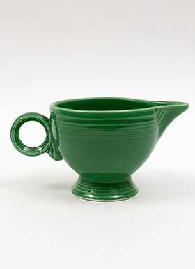 Vintage Fiesta Ring Handled Creamer in Original Medium Green Glaze