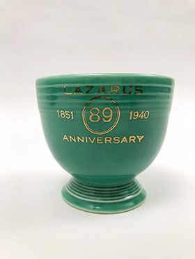 Vintage Fiesta Lazarus 1940 Anniversary Egg Cup in Original Green Glaze Vintage Fiesta Lazarus 1940 Anniversary Egg Cup in Original Green Glaze