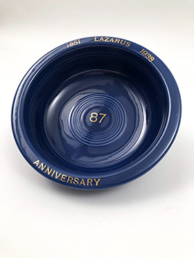 Vintage Fiesta Lazarus 1938 Anniversary Bowl in Original Cobalt Blue Glaze