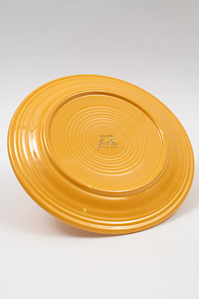  Vintage Fiesta Ten Inch Divided Plate in Original yellow: Genuine, Old, Antique, For Sale, Gift
      