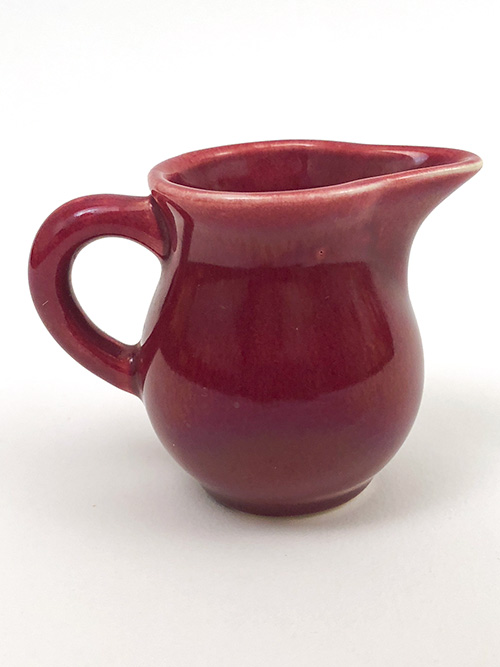  Vintage Homer Laughlin Woolworths Toy Individual Creamer in Original Maroon Glaze for Sale