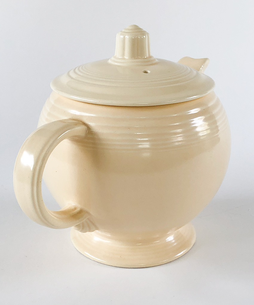 ivory vintage fiestaware medium sized c handled teapot for sale