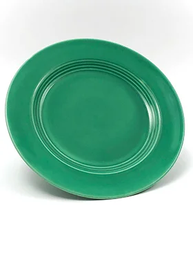 Vintage Harlequin Pottery Original Green Luncheon Plate For Sale