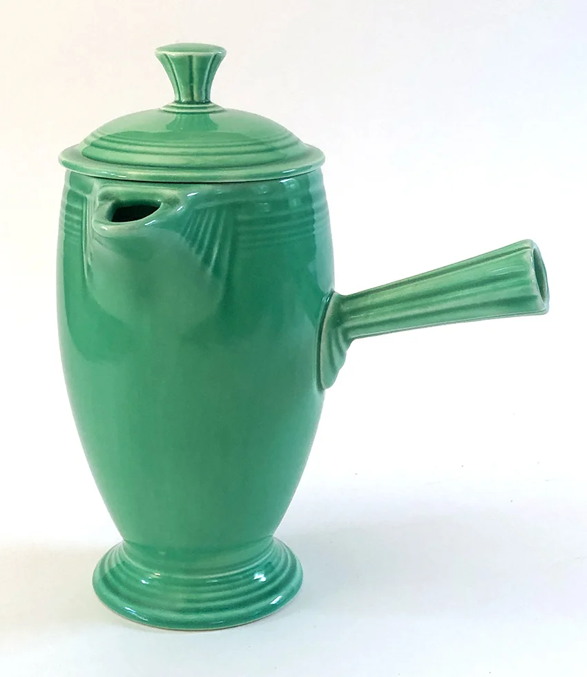 original green vintage fiestaware ad stick handled demitasse coffeepot for sale