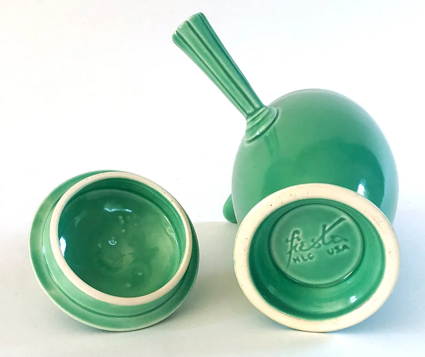 original green vintage fiestaware ad stick handled demitasse coffeepot for sale