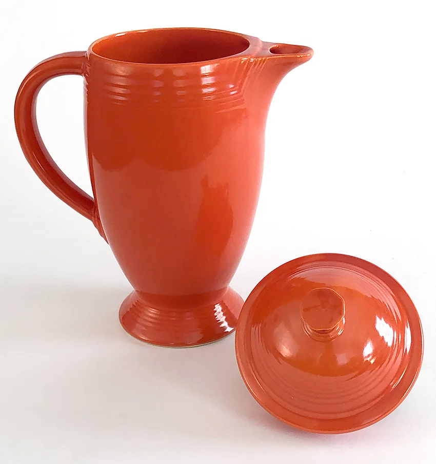 red vintage fiestaware coffee pot