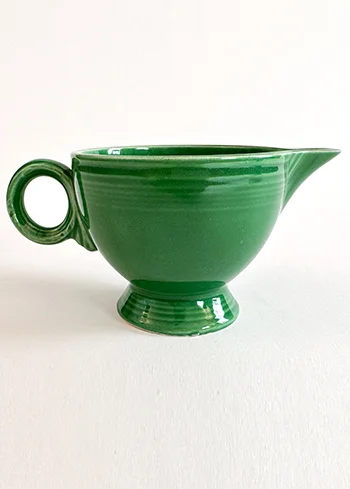 Vintage Fiestaware Ring Handled Creamer in Original Medium Green Glaze