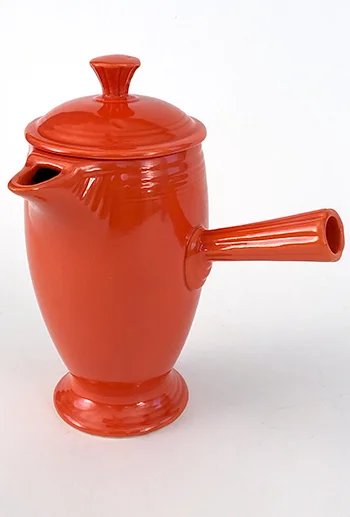 red vintage fiestaware after dinner AD demitasse stick handled coffee pot