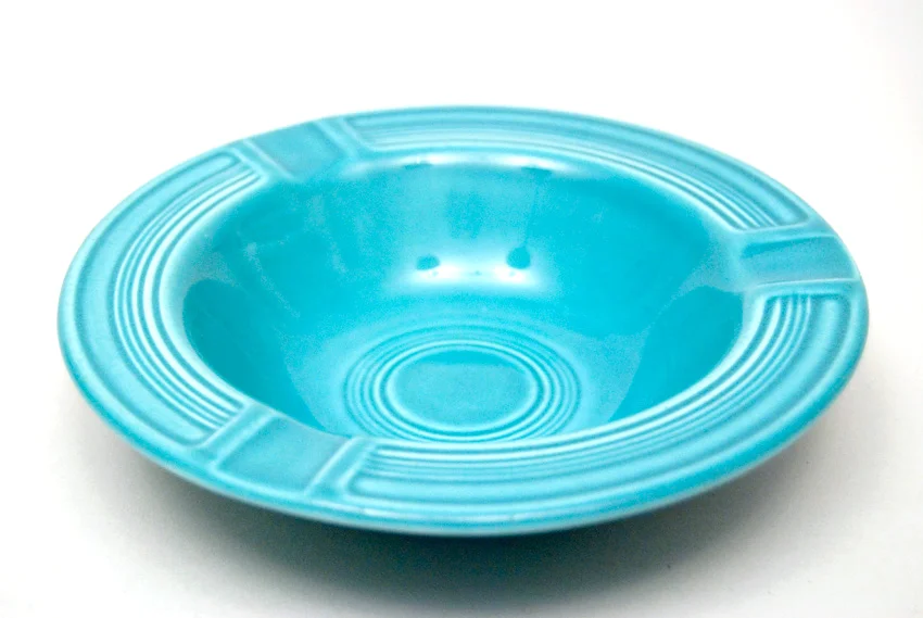 turquoise vintage fiestaware ashtray marked genuine fiesta usa for sale