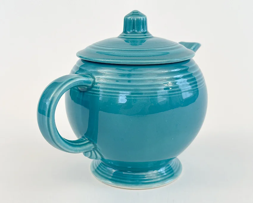 turquoise vintage fiestaware medium sized teapot for sale