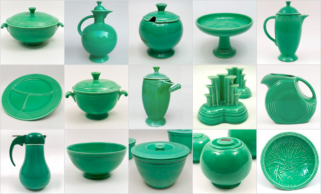 Green Fiestaware Vintage Fiesta 1930s 1940s Original Solid Color Ringware Mix Match Tableware Homer Laughlin Pottery