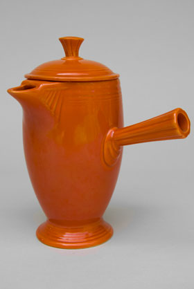 VIntage Fiestaware, Original Red, Demitasse Coffeepot, A.D., Stick Handle, Rare Pottery For Sale VIntage Fiestaware, Original Red, Demitasse Coffeepot, A.D., Stick Handle, Rare Pottery For Sale