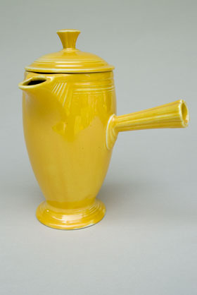 VIntage Fiestaware, Original Yellow, Demitasse Coffeepot, A.D., Stick Handle, Rare Pottery For Sale VIntage Fiestaware, Original Yellow, Demitasse Coffeepot, A.D., Stick Handle, Rare Pottery For Sale