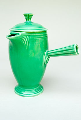 VIntage Fiestaware, Original Green, Demitasse Coffeepot, A.D., Stick Handle, Rare Pottery For Sale VIntage Fiestaware, Original Green, Demitasse Coffeepot, A.D., Stick Handle, Rare Pottery For Sale