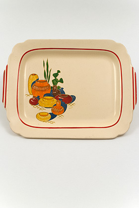 Mexicana Decalware Homer Laughlin Red Stripe Batter Tray
