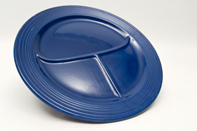 Vintage Fiesta Divided Plate in Cobalt Blue