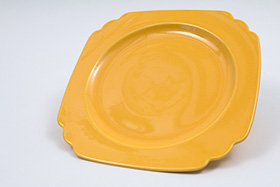 Vintage Riviera Pottery Yellow 9 inch Luncheon Plate