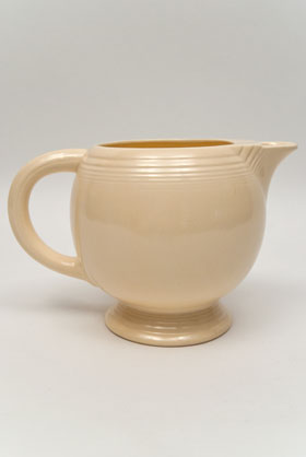 Vintage Fiestaware Ice Lip Pitcher in Original Ivory Glaze For Sale Vintage Fiestaware Ice Lip Pitcher in Original Ivory Glaze For Sale