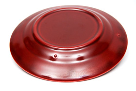 Vintage Harlequin Pottery Maroon Bread and Butter Plate For Sale
