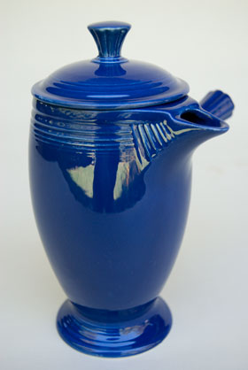 VIntage Fiestaware, Original Cobalt Blue, Demitasse Coffeepot, A.D., Stick Handle, Rare Pottery For Sale VIntage Fiestaware, Original Cobalt Blue, Demitasse Coffeepot, A.D., Stick Handle, Rare Pottery For Sale