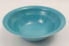 Vintage Harlequin Pottery 9 Inch Nappy Bowl in Original Turquoise Glaze
