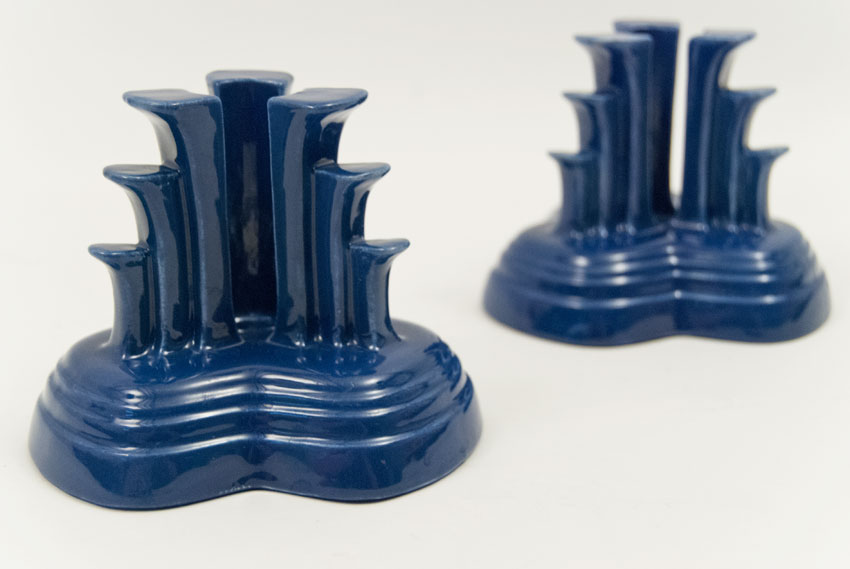 Vintage Fiesta Pottery Tripod Candle Holders In Original Cobalt Blue Vintage Fiesta Tripod Candle Holders In Cobalt Hard To Find Go Along Fiestaware Pottery