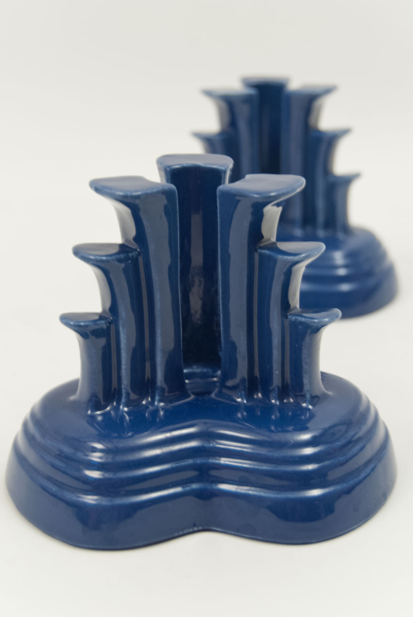 Vintage Fiesta Pottery Tripod Candle Holders In Original Cobalt Blue Vintage Fiesta Tripod Candle Holders In Cobalt Hard To Find Go Along Fiestaware Pottery