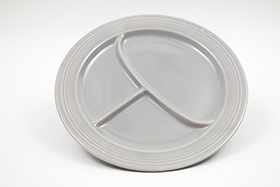  Vintage Fiesta Ten Inch Divided Plate in Original 50s Gray: Genuine, Old, Antique, For Sale, Gift
      
